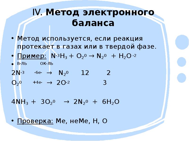 Схема электронного баланса химия