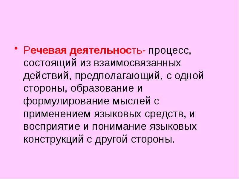 Виды речевой деятельности презентация 10 класс