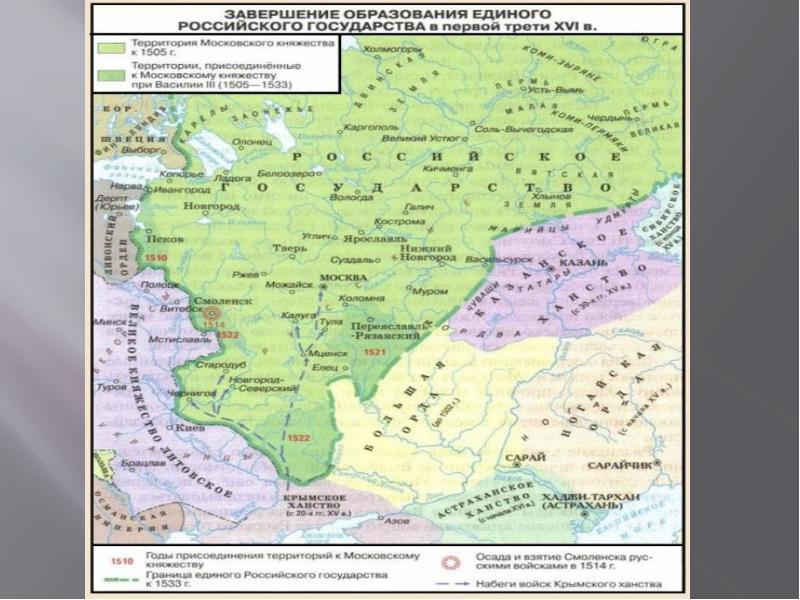 Завершение объединение русских земель при иване 3 и василии 3 контурная карта