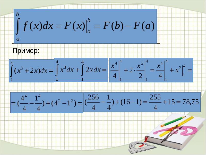 Неопределенный и определенный интеграл презентация