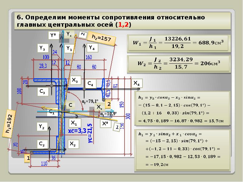 Геометрические характеристики объекта