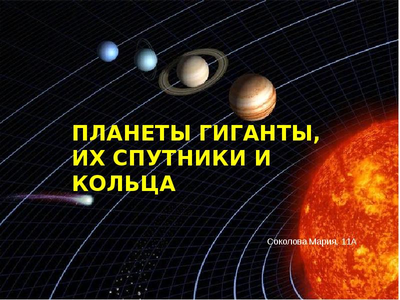 ПЛАНЕТЫ ГИГАНТЫ,  ИХ СПУТНИКИ И КОЛЬЦА