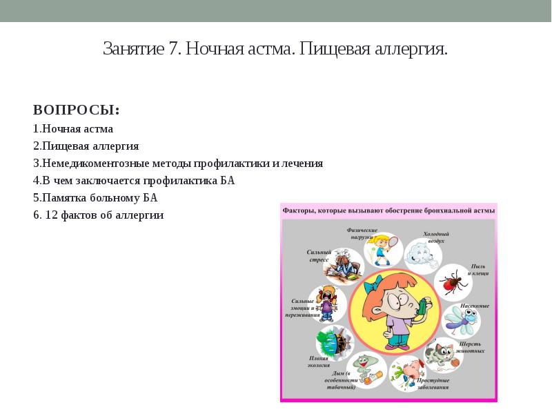 План школы здоровья для пациентов с бронхиальной астмой