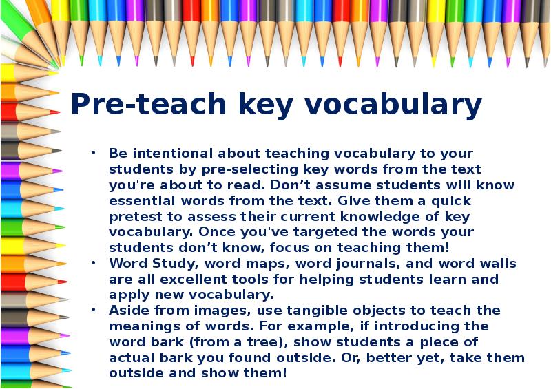 Teaching vocabulary