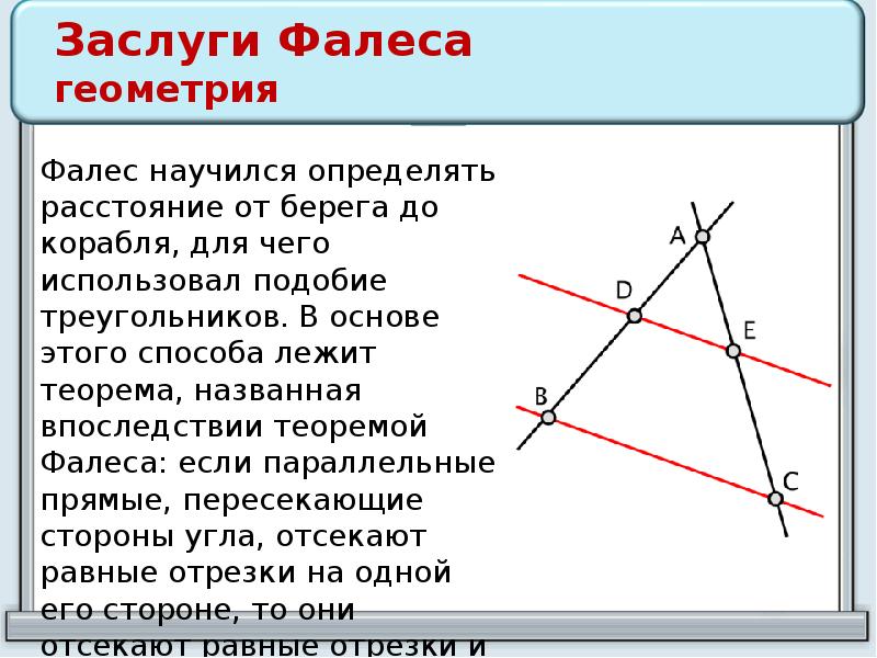 Теорема фалеса рисунок