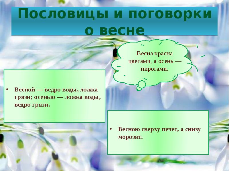 План как преображается природа весной 2 класс план