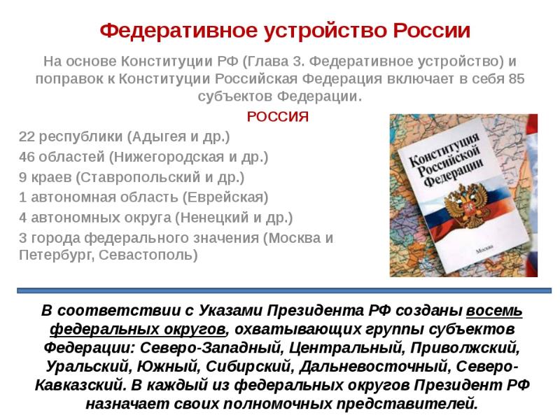 Федеративное устройство россии презентация 11 класс