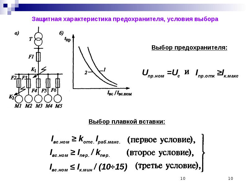 Выбор предохранителей защиты. Выбор плавкой вставки предохранителя. Условия выбора плавкой вставки. Расчет и выбор предохранителей. Выбор плавкой вставки критерии выбора.