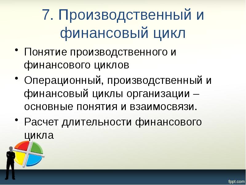 7. Производственный и финансовый цикл Понятие производственного и финансового циклов Операционный,