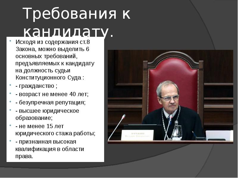 Судьи конституционного суда презентация