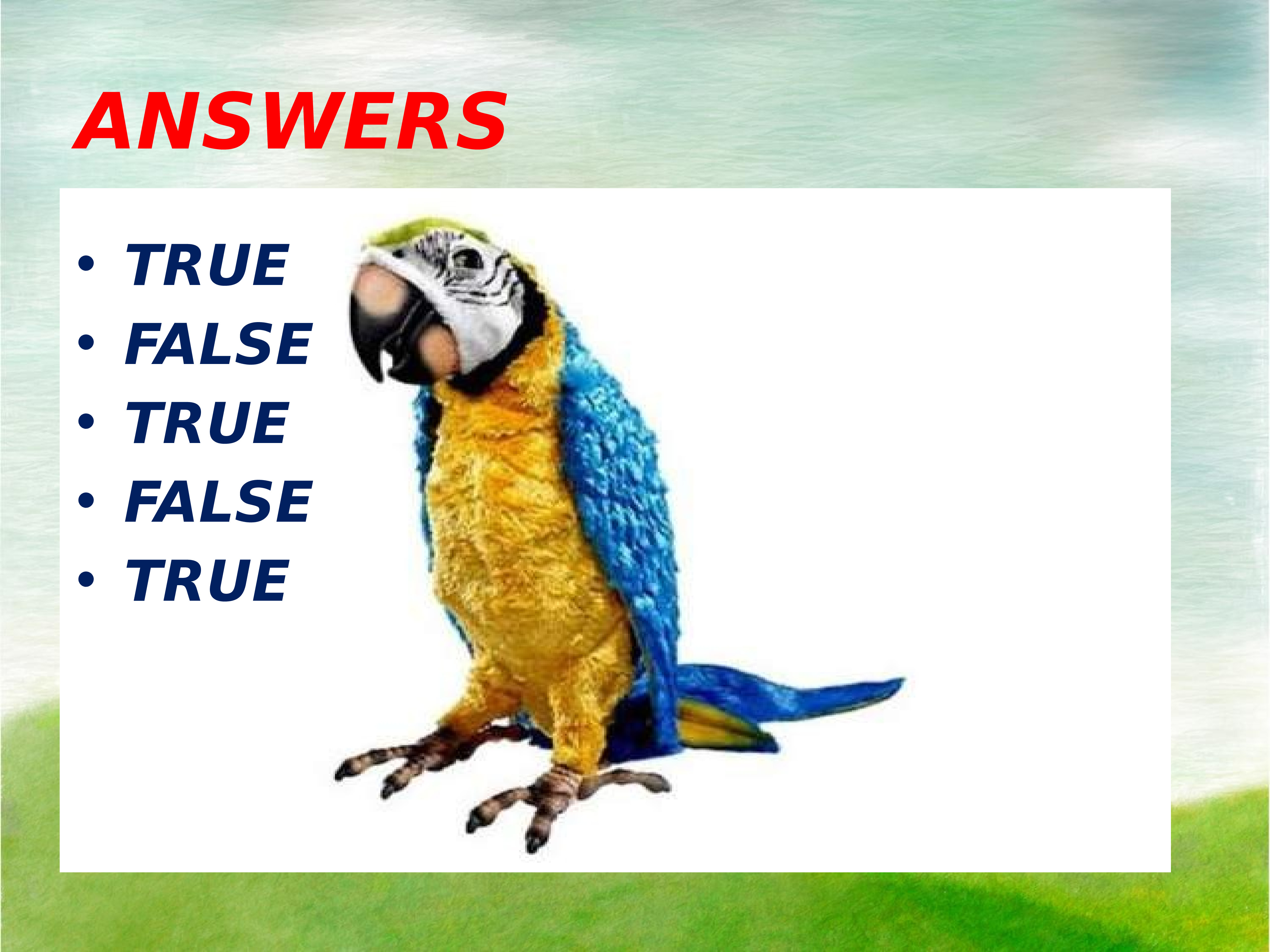 True answers