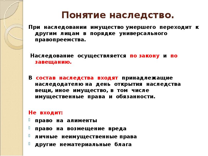 Сложный план наследование