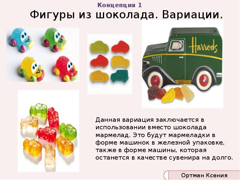 Фигуры из шоколада. Вариации.
Данная вариация заключается в использовании вместо шоколада Фигуры из шоколада. Вариации.
Данная вариация заключается в использовании вместо шоколада