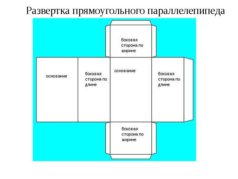 Параллелепипед развертка. Схема параллелепипеда из бумаги для склеивания. Развертка прямоугольного параллелепипеда 5 класс. Модель прямоугольного параллелепипеда из бумаги. Объемный прямоугольник из бумаги.