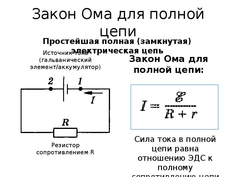 Эдс закон ома для полной цепи презентация 10 класс