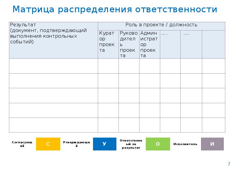 Матрица распределения ответственности проекта