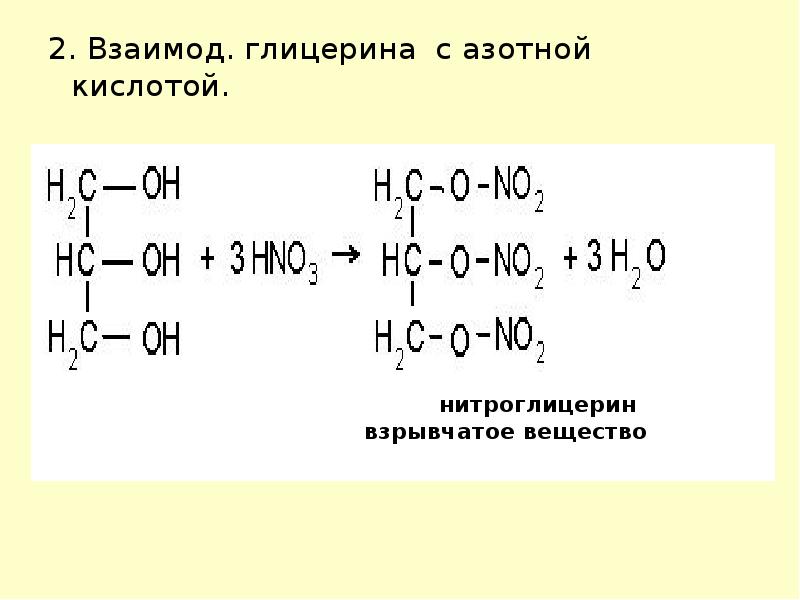 Составьте схему получения тринитроглицерина из жира над стрелками переходов