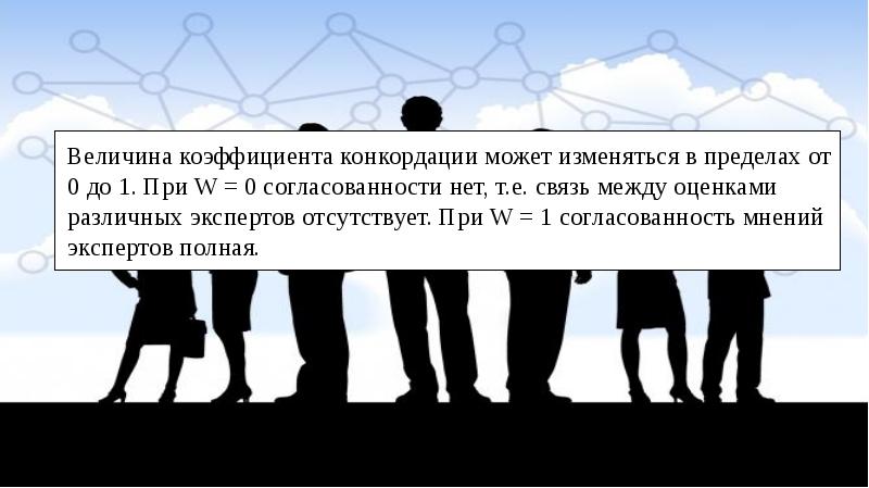 Изменяется в пределах от. Совпадение согласованности мнений экспертов бывают.