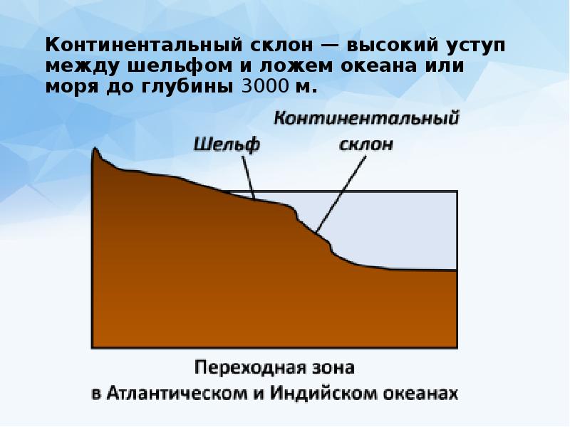 Шельф материковый склон ложе океана