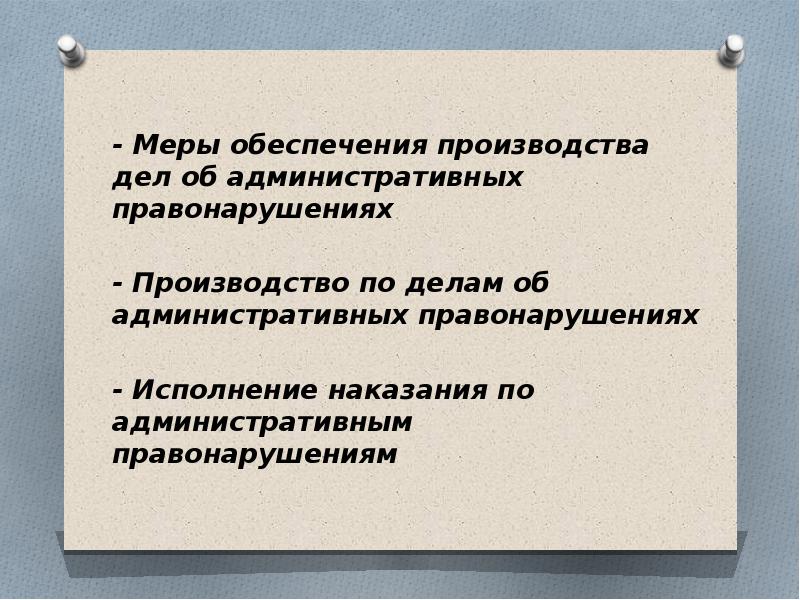 Меры обеспечения производства по делам об административных