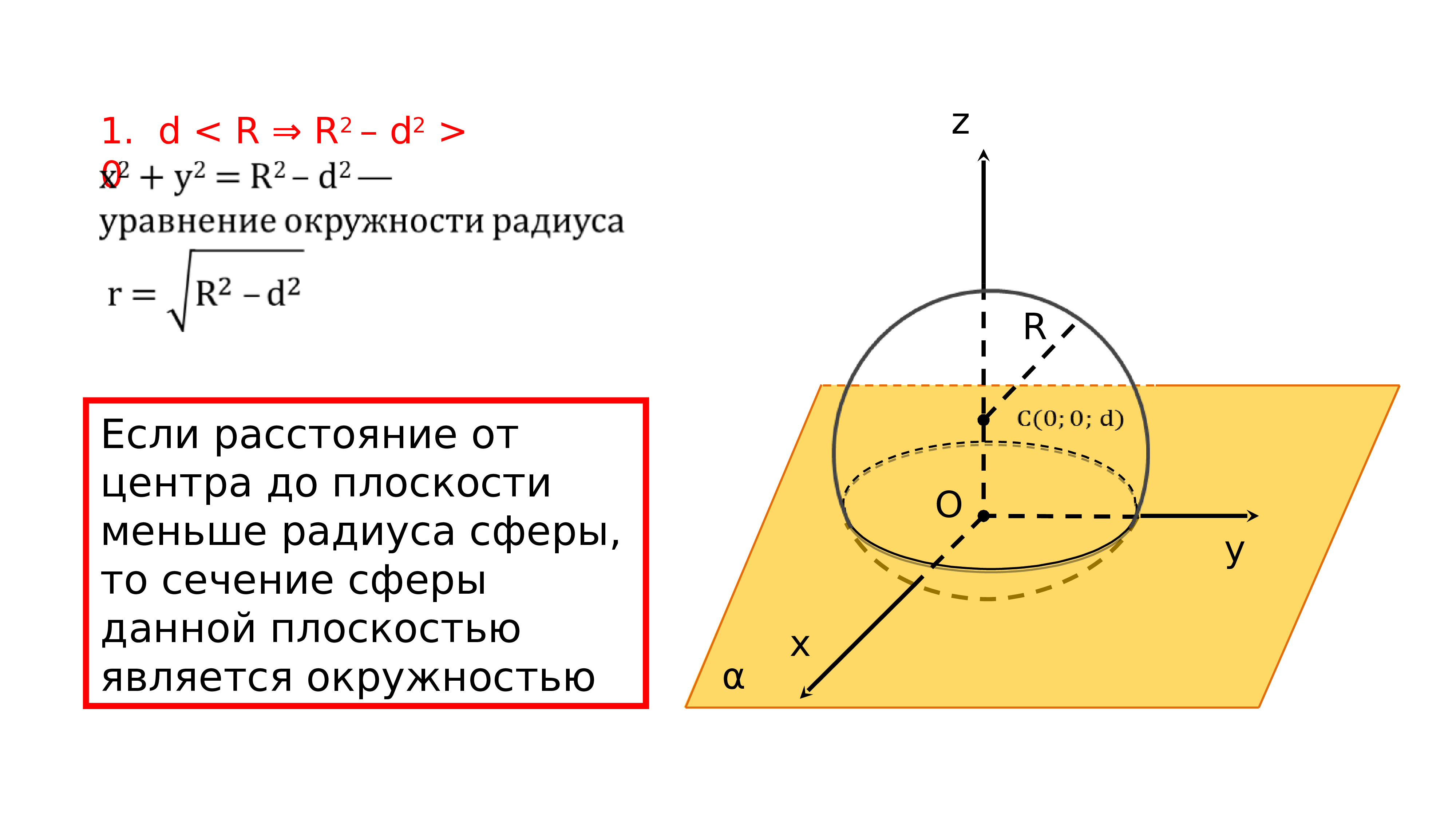 Презентация на тему взаимное расположение сферы и прямой