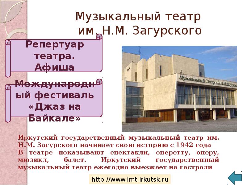 Иркутск театральный презентация