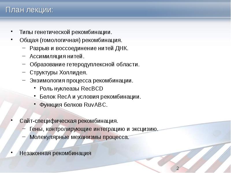 План лекции: