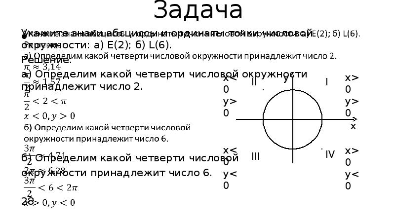 В какой четверти находится точка