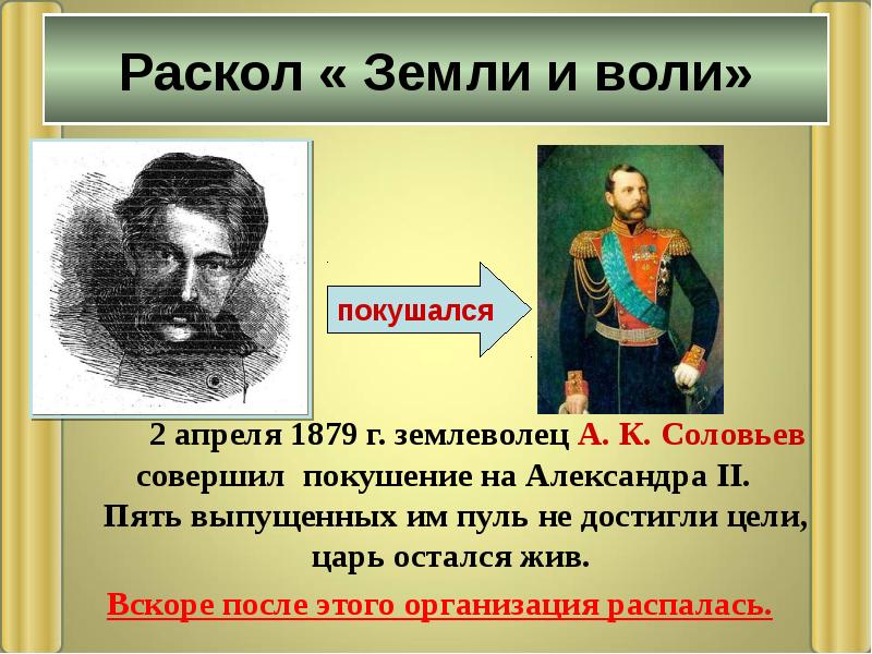 2 апреля 1879 г. землеволец А. К. Соловьев совершил покушение на