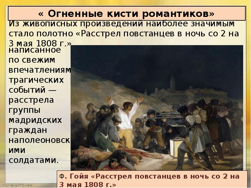 Расстрел повстанцев в ночь на 3 мая 1808 года описание картины