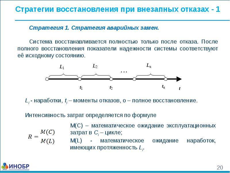 Система замен. Стратегия восстановления. Стратегии отказа. Восстановительная стратегия. Показатели для восстанавливаемых систем.