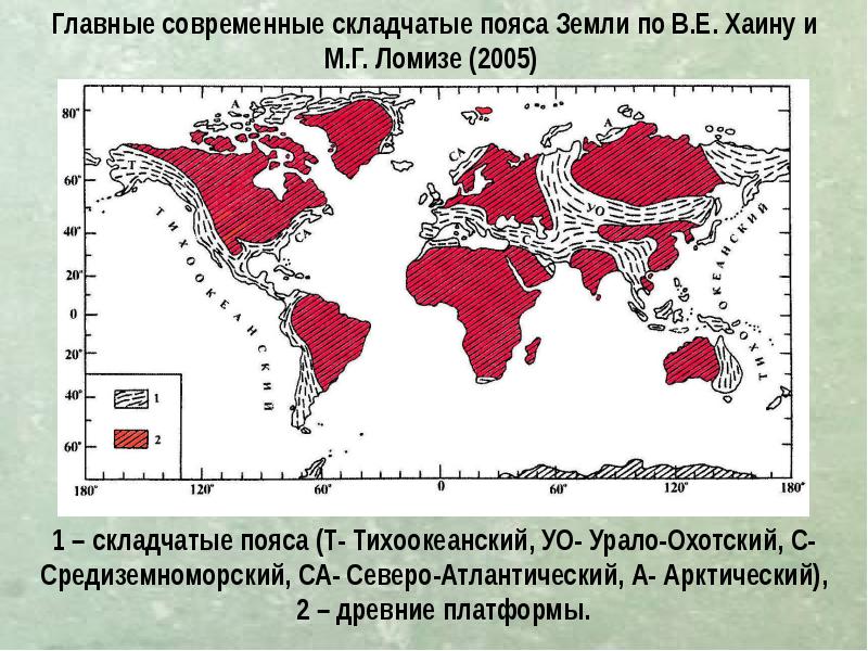 Геологическая карта континентов мира