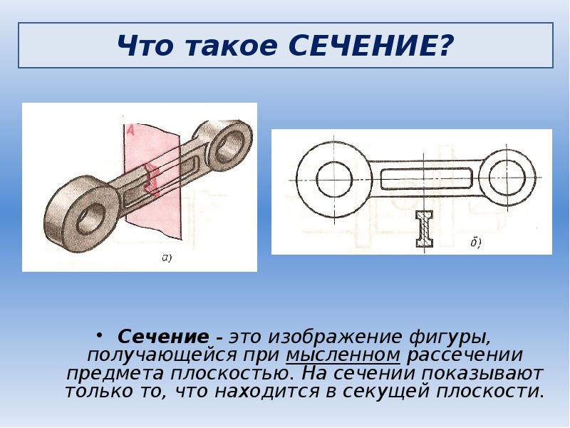 Сечения и разрезы презентация по черчению