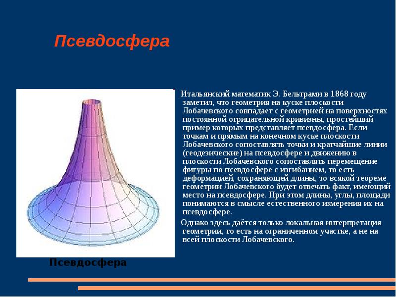 Проект по математике на тему геометрия лобачевского