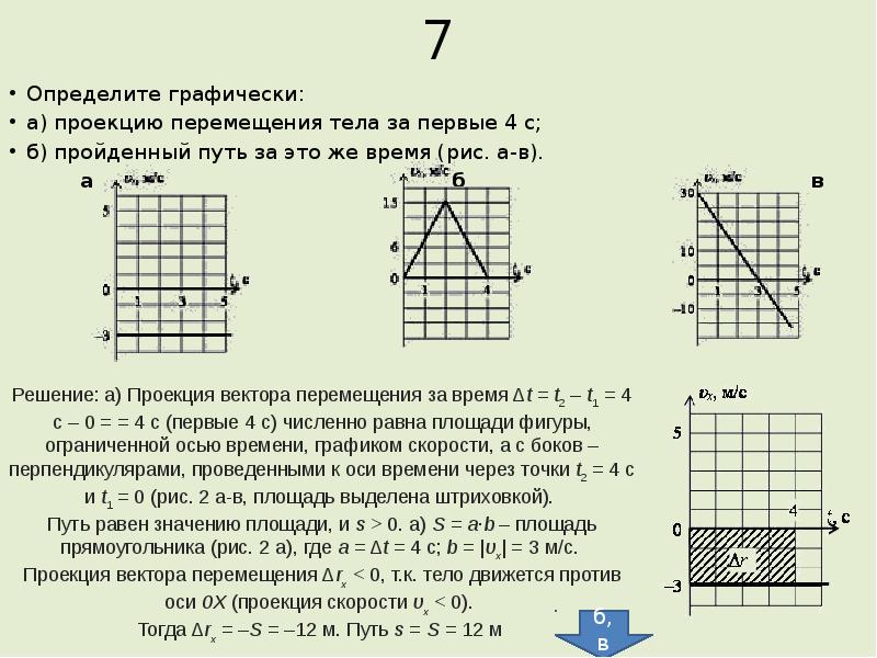 Проекция перемещения тела