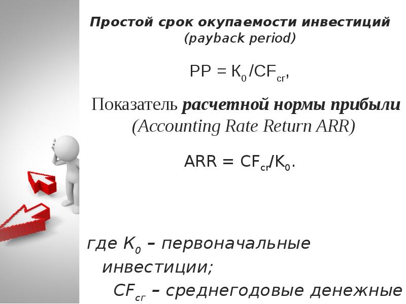 Окупаемость инвестиций формула