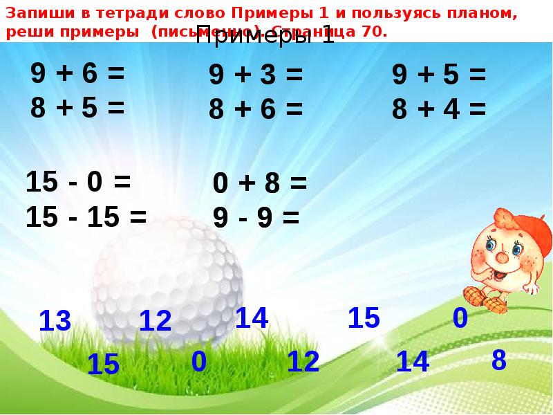 Сложение с переходом через десяток 1 класс презентация