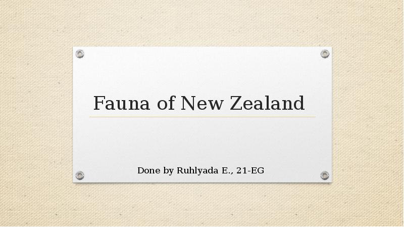 Fauna Of New Zealand