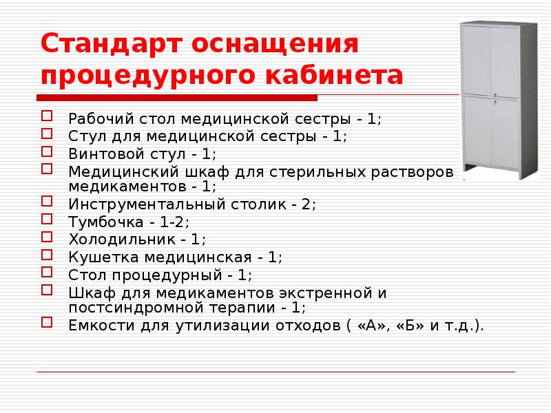 Медицинская документация процедурного кабинета