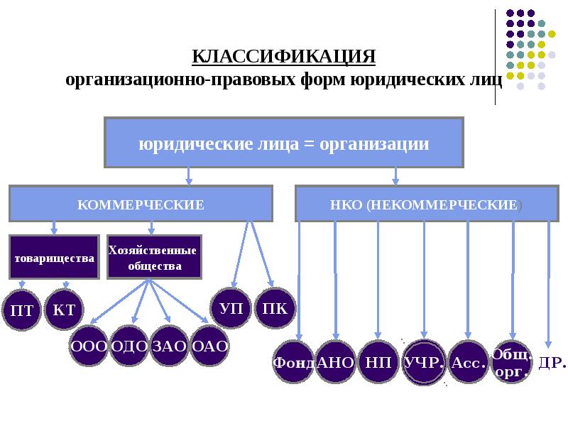 Организационно правовая форма юридического лица презентация