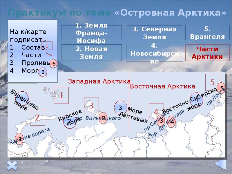 Островная страна из четырех крупных островов. Гидрография островной Арктики. Острова Западной Арктики. Западная Арктика и Восточная Арктика. Острова Восточной Арктики.