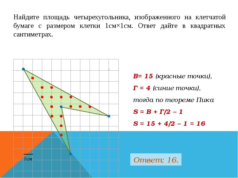 Найдите площадь фигуры изображенной на рисунке четырехугольник