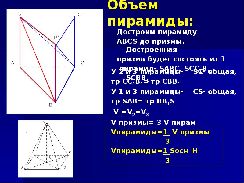объем пирамиды презентация 11