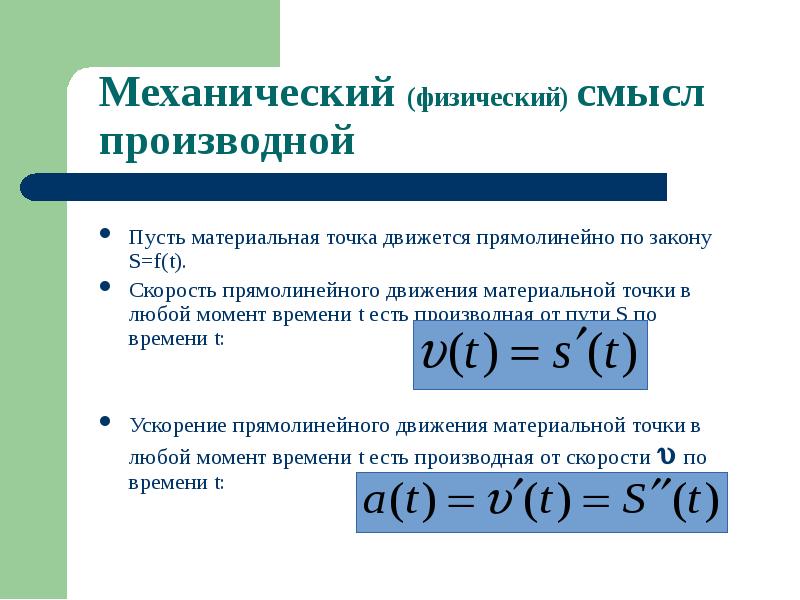 Геометрический и физический смысл производной