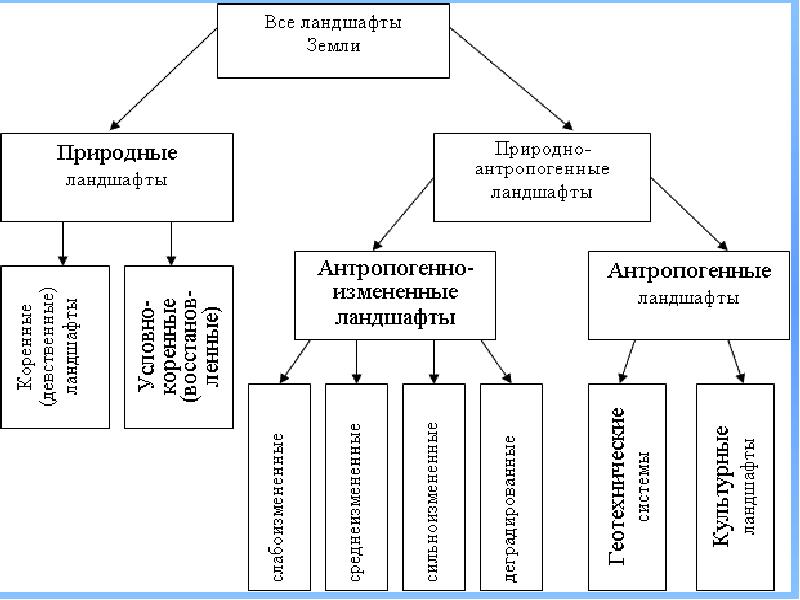 Виды культурных ландшафтов схема 6 класс с примерами