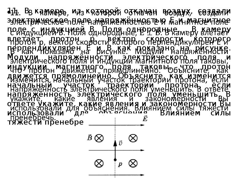 11. В камере, из которой откачан воздух, создали электрическое поле напряжённостью 11. В камере, из которой откачан воздух, создали электрическое поле напряжённостью