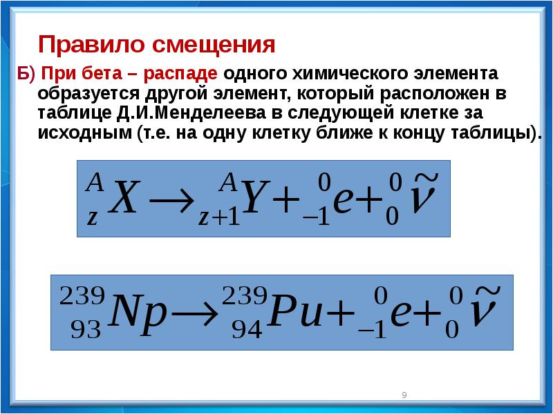 Радиоактивные превращения атомных ядер презентация 9