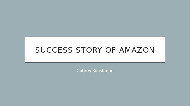 Success story of amazon