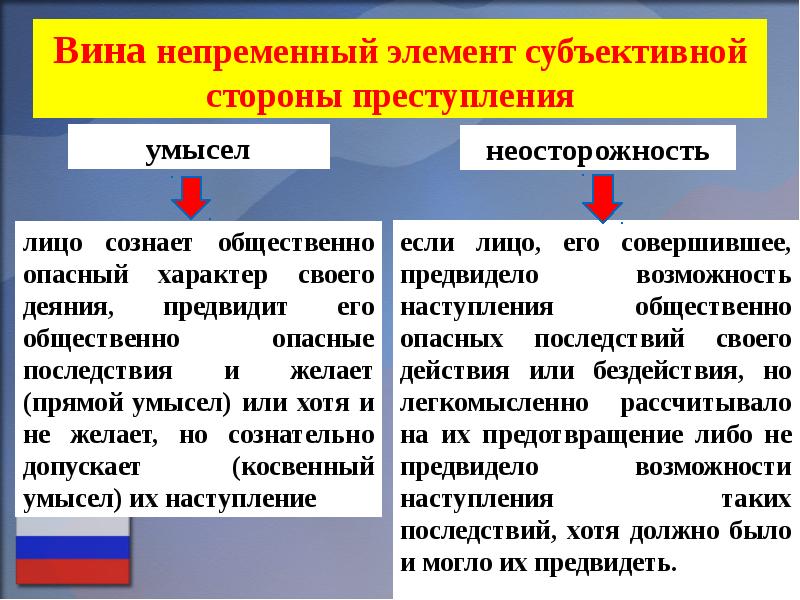 Вина это субъективная сторона правонарушения. Элементы субъективной стороны правонарушения. Субъективная сторона вина умысел.