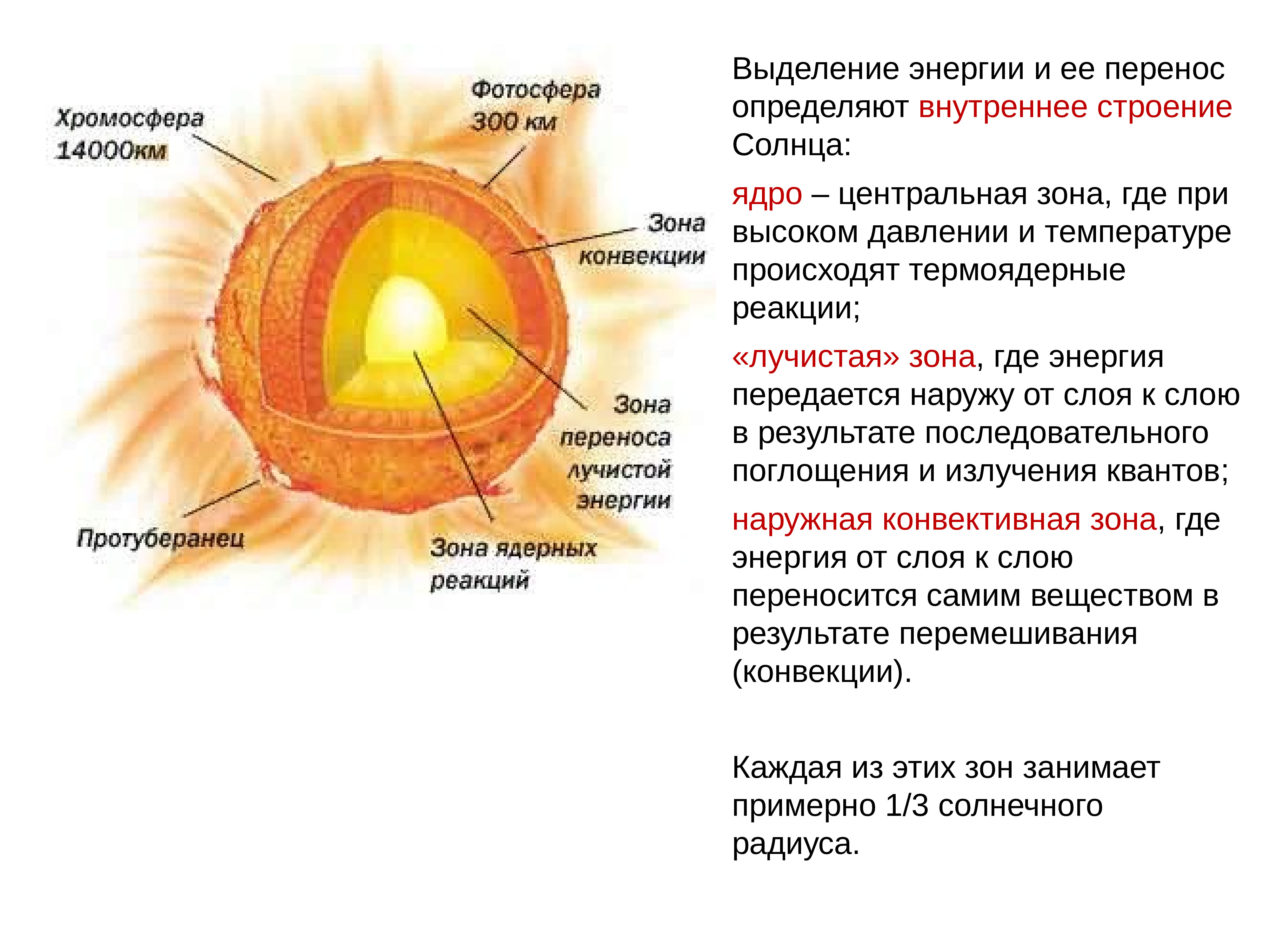 Строение солнца внутреннее картинка